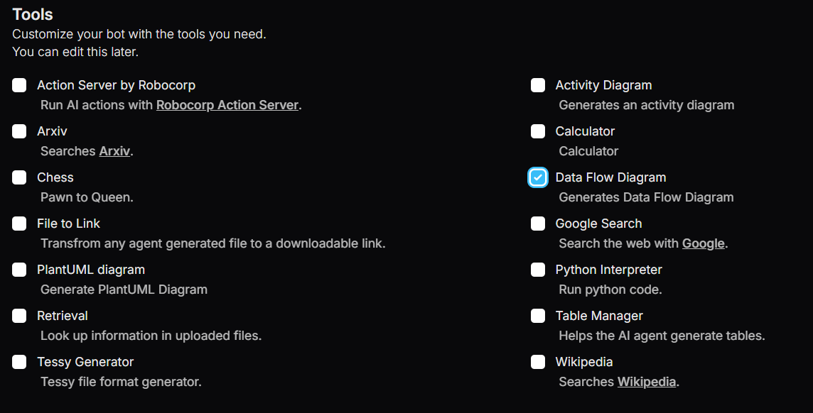 Data Flow diagram config